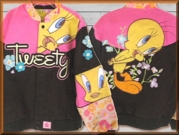 $76.94 - Tweety Bird pink Brown Kids Cartoon Character Jacket by JH Design Jacket