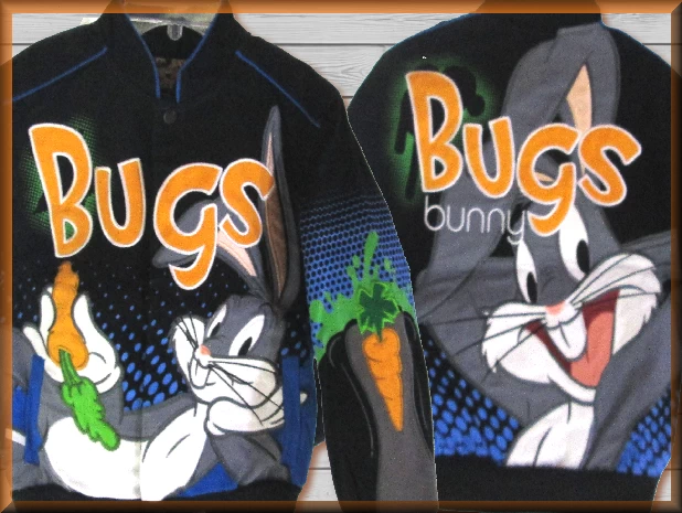 $59.94 - Bugs Bunny Carrot Blue Black  Kids Cartoon Jacket by JH Design Jacket