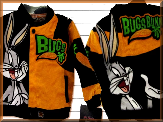 $59.94 - Bugs Bunny Orange Carrot Kids Cartoon  Jacket by JH Design Jacket