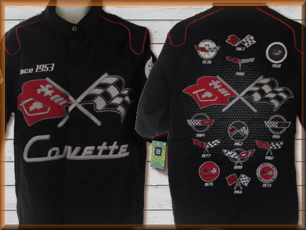 $44.94 - Corvette PitShirt Adult Racing Shirt by JH Design Pitshirt