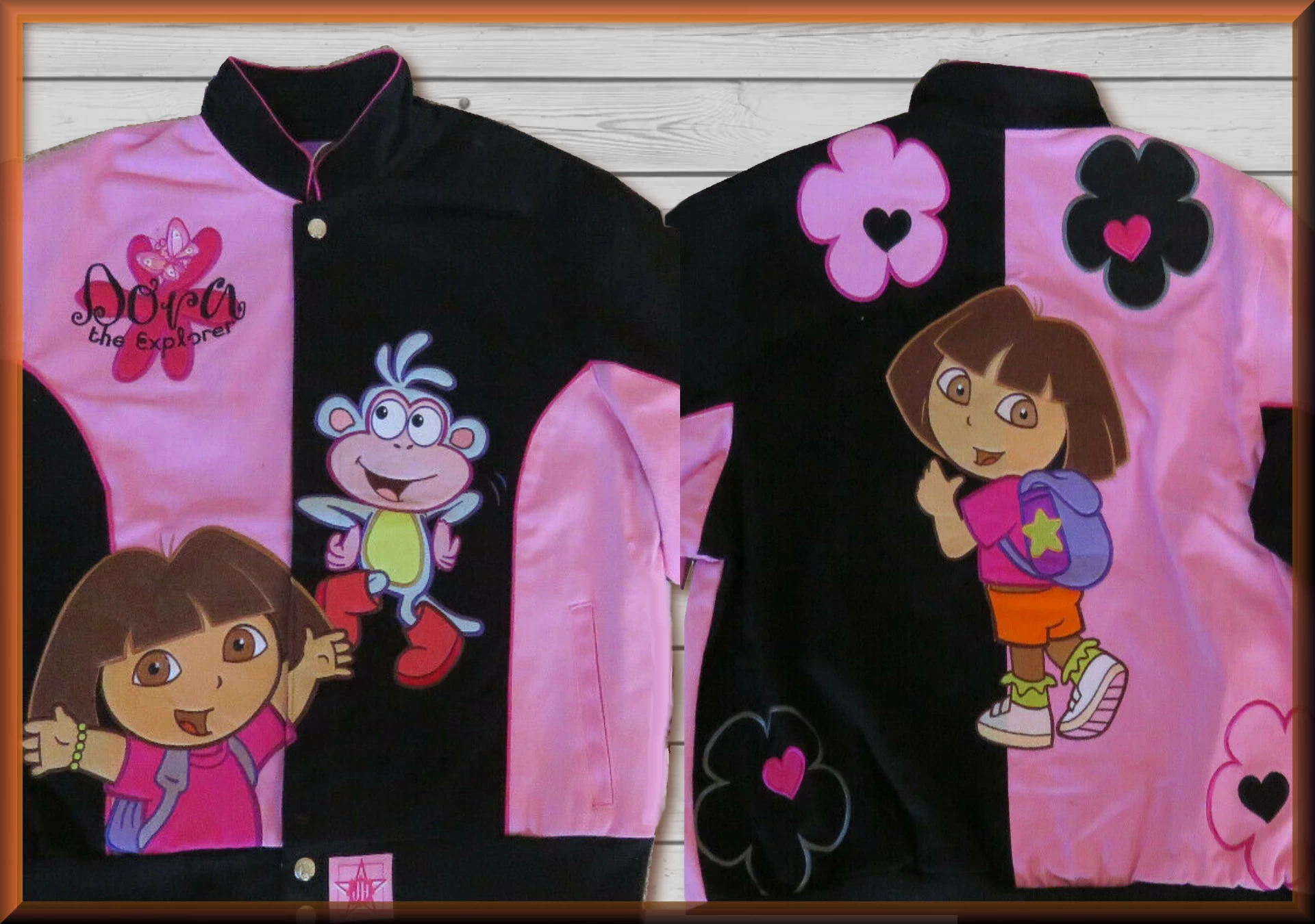 Dora Black-Pink Kids Cartoon Character Jacket by JH Design